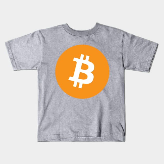 Bitcoin Crypto Currency Logo Kids T-Shirt by sovereign120